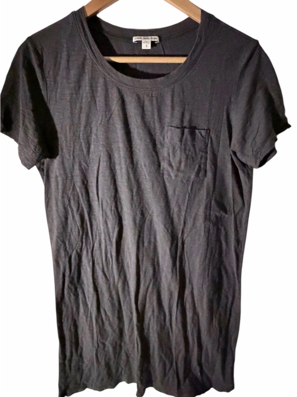 James Perse Women’s Pocket T Shirt Size 2 Gray
